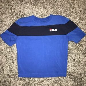 Blue Fila crop top